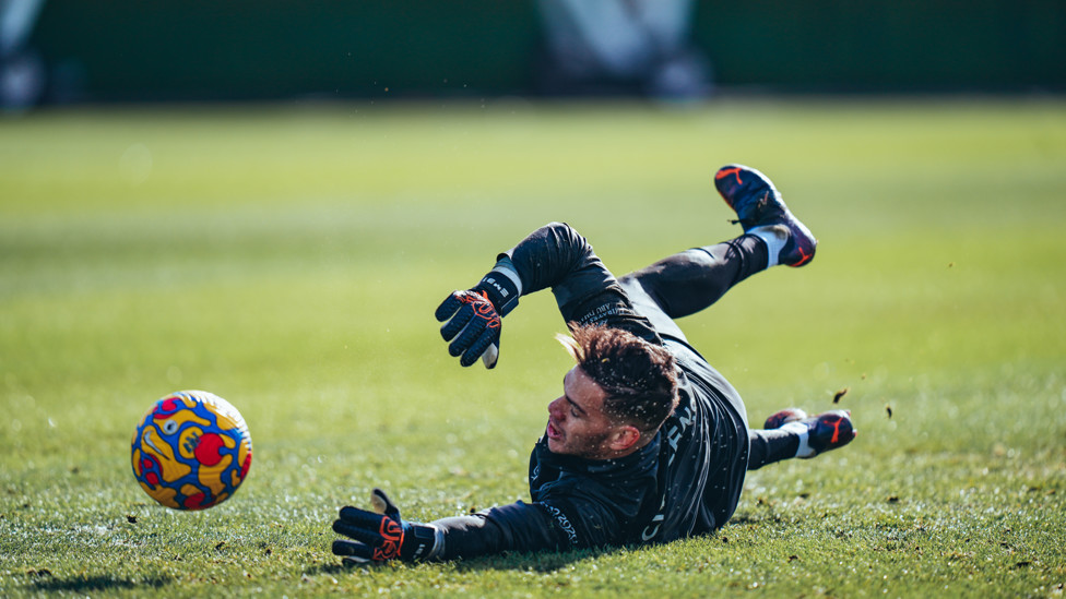 Down and low to the left... Ederson