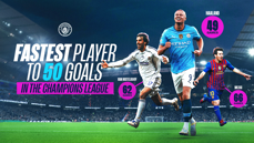 Haaland becomes quickest to 50 Champions League goals