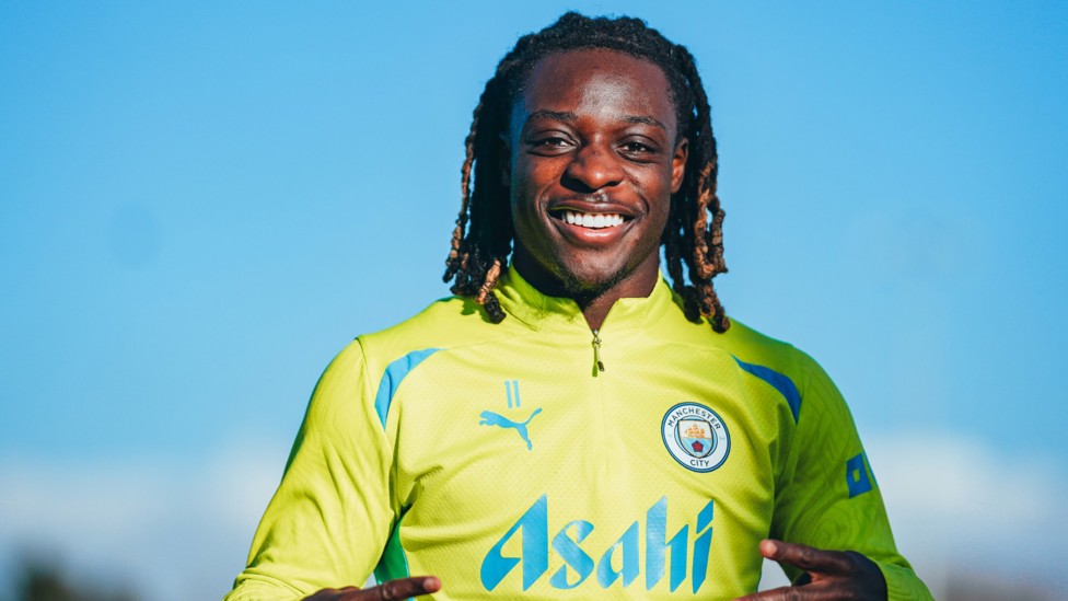 DOKU DAZZLES : Jeremy looks happy in training