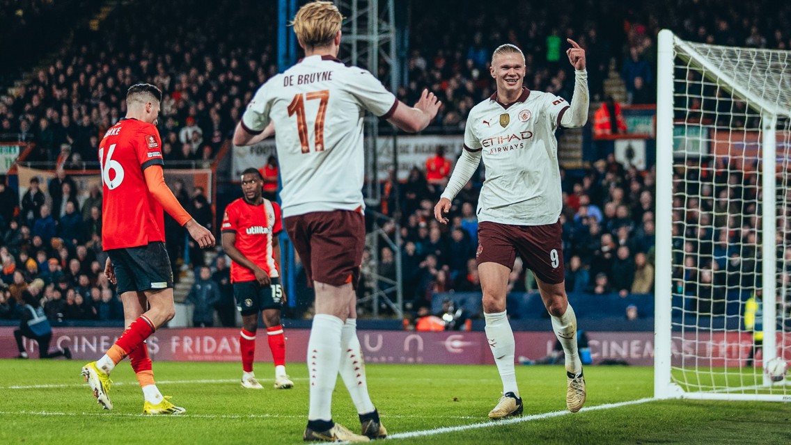 Haaland hits five with four De Bruyne assists as City march on in FA Cup