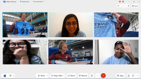 Young Leaders connect with City players over Webex by Cisco 