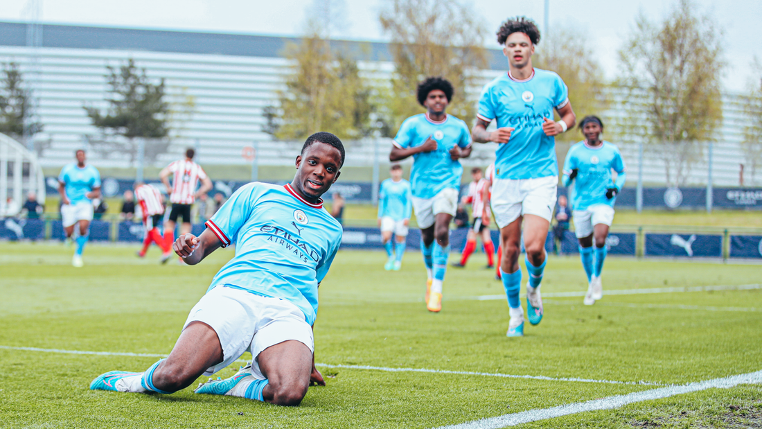 JOY FOR JUSTIN: Justin Oboavwoduo puts the ball through the defenders legs before curling in our second.