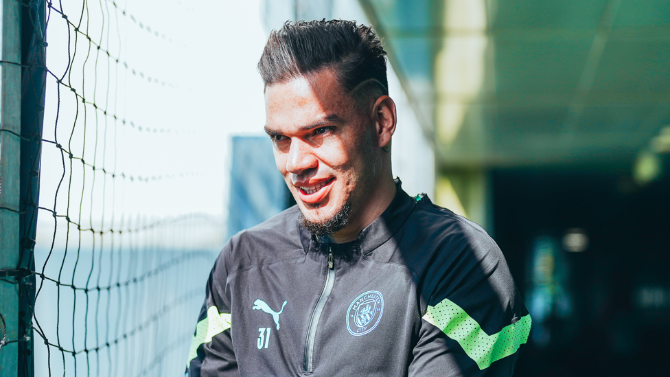 Ederson enjoying the warm weather