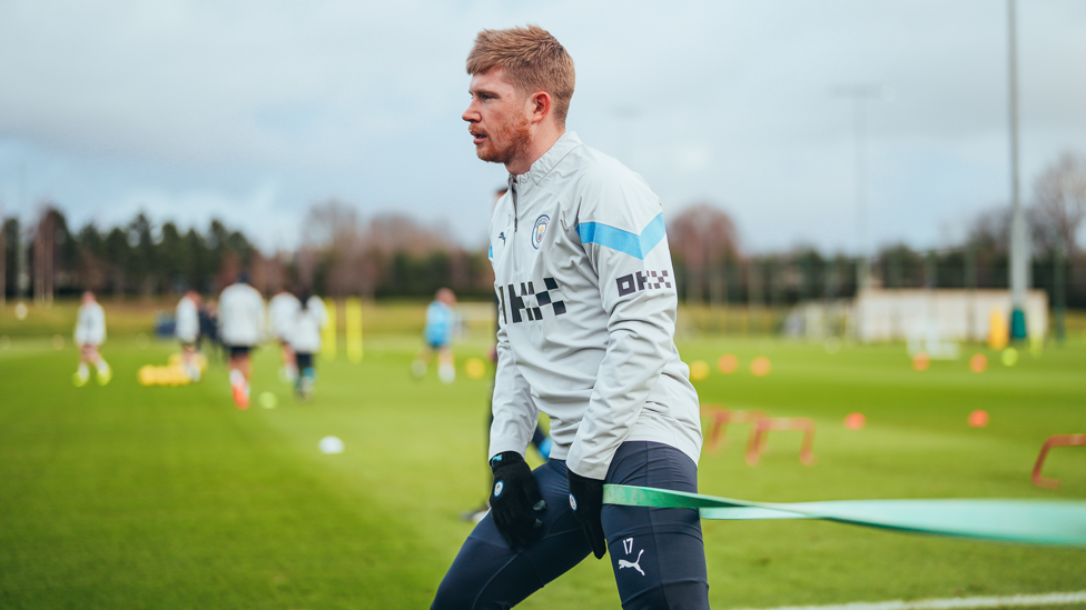 CENTRE OF ATTENTION: Kevin De Bruyne gets down to work.