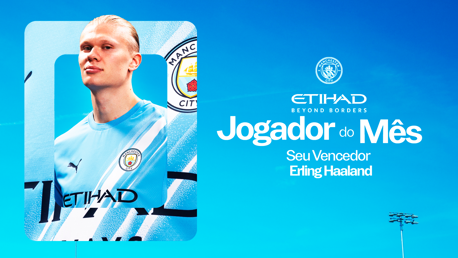 Haaland eleito o jogador de outubro da Etihad 