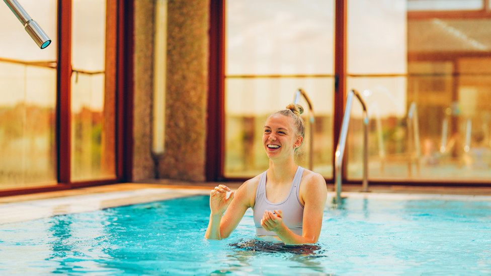 ALL SMILES: Esme Morgan also proved a big fan of the relaxation session!