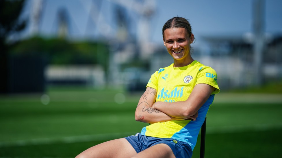 FLYING FULL-BACK : Kerstin Casparij grabs a well-earned rest