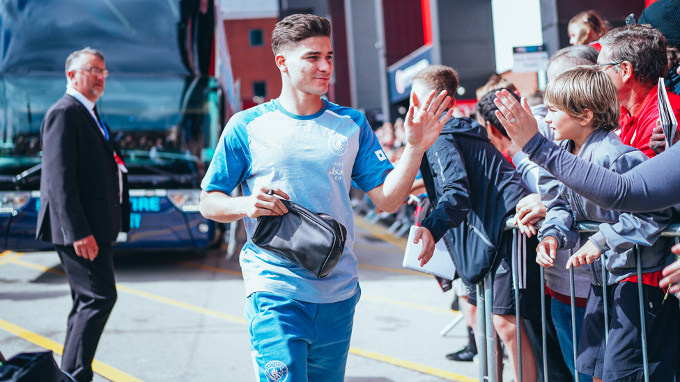 ALVAREZ ARRIVES : Julian makes his way into the stadium.