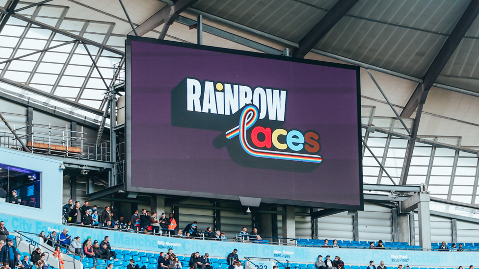 RAINBOW LACES : Support of the Stonewall campaign at the Etihad to encourage and create environments where everyone feels welcome.
