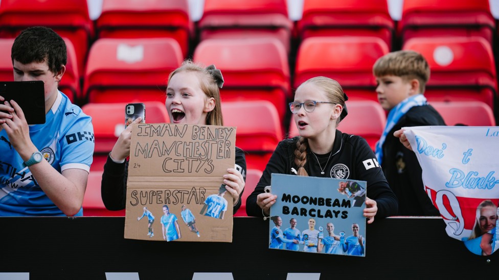 CITY FAITHFUL: Young Blues supporting from the stands