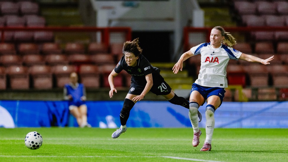 PENALTY : Aoba Fujino is brought down in the area, but Shaw's spot kick is saved by Lize Kop