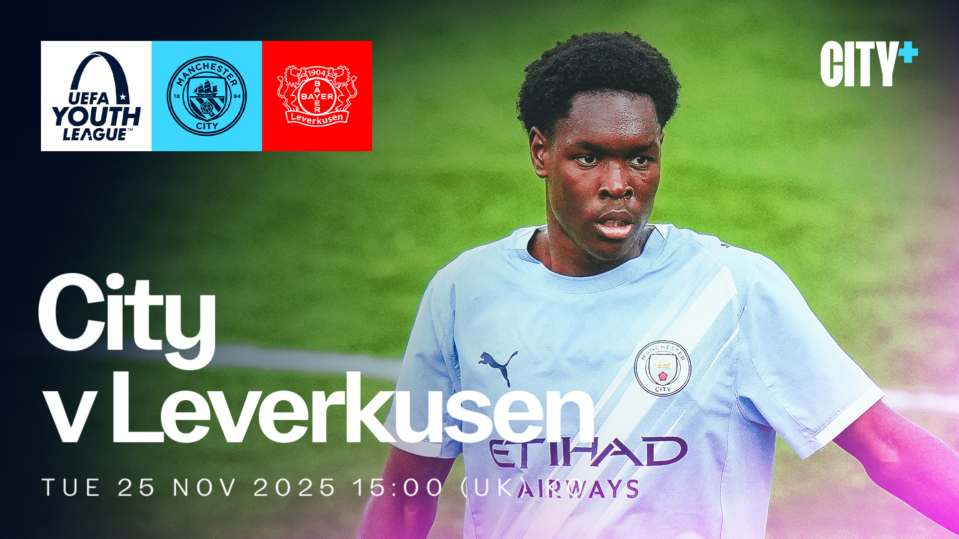 TUESDAY 25 NOVEMBER: City v Bayer Leverkusen - UEFA Youth League 