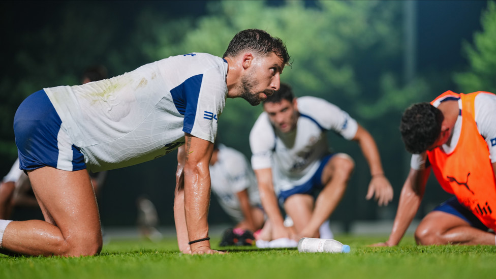 PRESSING MATTERS: Ruben Dias takes a moment's break