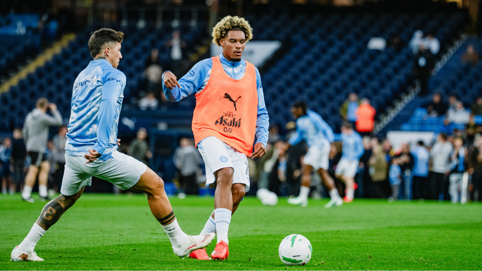 BALL WORK : Final touches ahead of kick-off.