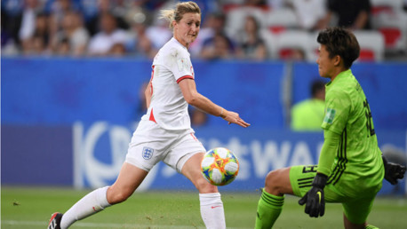 ON THE MARK: Ellen White fires England ahead against Japan