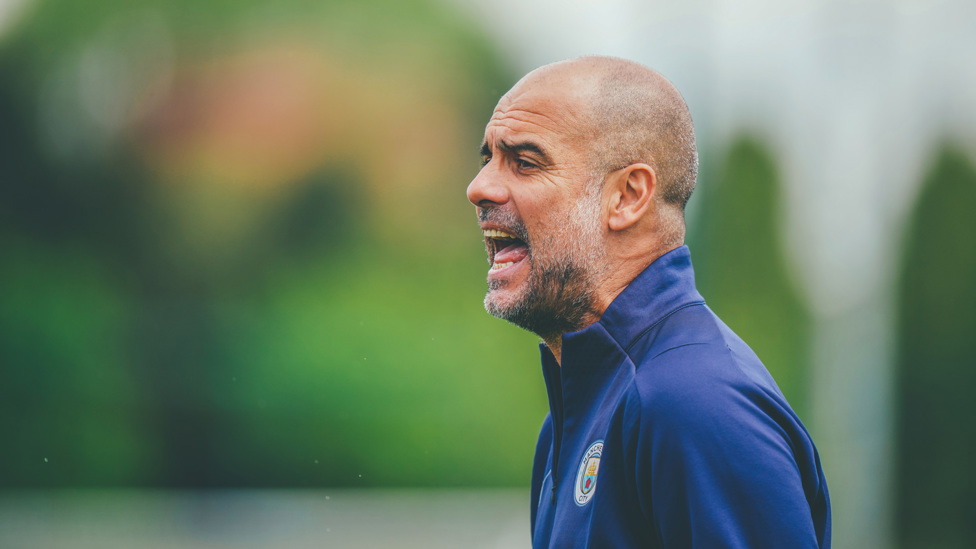 IN CONTROL : Pep gives his instructions