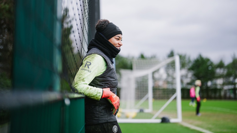 ONE OF OUR OWN : Khiara Keating wraps up warm