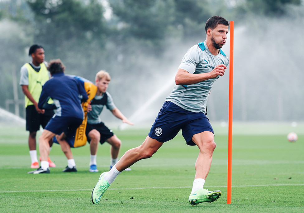 ACTION MAN: Ruben Dias gets back into the swing of things