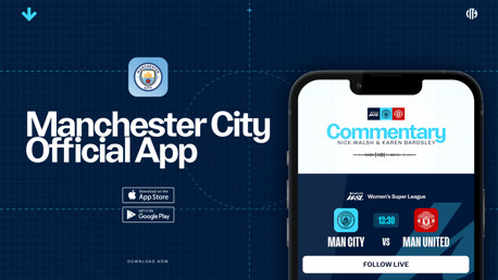 How to follow City v Manchester United on our official app