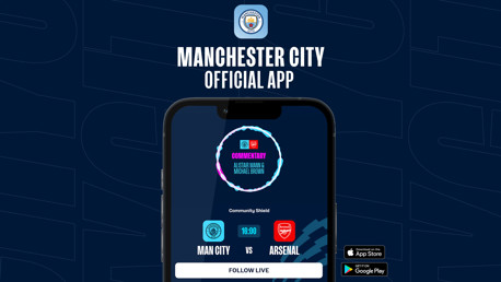 How to follow City v Arsenal on our official app