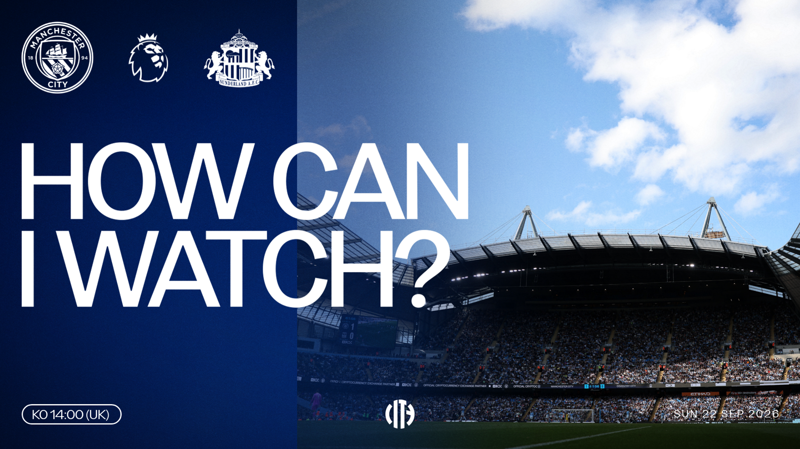 How can I watch City v Sunderland on TV around the globe?