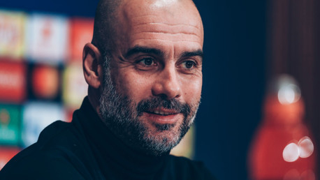PEP TALK: The boss addressed the media ahead of Wednesday's Champions League tie 