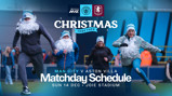 Promotional image showing people in Santa beards at the Manchester City vs Aston Villa match scheduled for Sunday, December 14 at Joie Stadium, part of the Christmas Together event.
