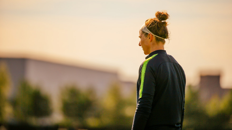 STANDING TALL : Karen Barsley surveys the scene