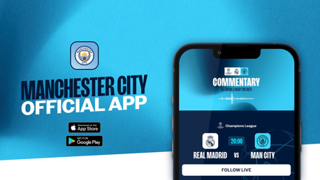 How to follow Real Madrid v City on our official app