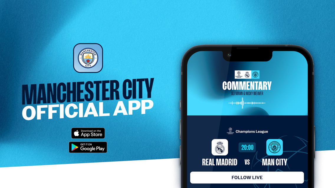 How to follow Real Madrid v City on our official app