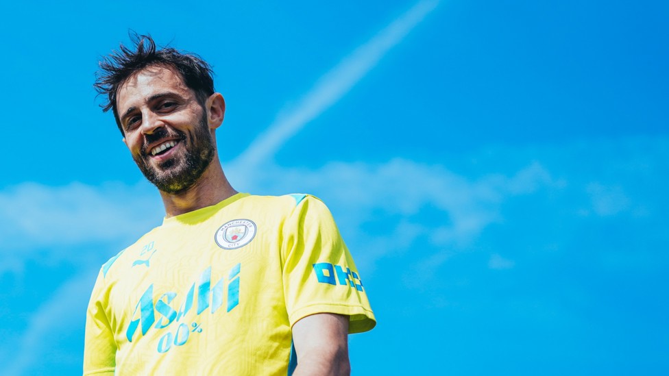 BEAMING BERNARDO : Bernardo Silva flaunting his pearly white. 
