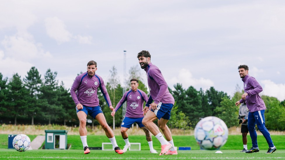 EYES ON THE PRIZE: It was full focus for Joško Gvardiol, Rúben Dias and Enzo Fernández.