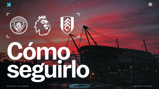 Graphic for Manchester City vs Fulham match with Premier League logo, date Wednesday, February 11, and start time 19:30 (UK). Background shows stadium silhouette at sunset.