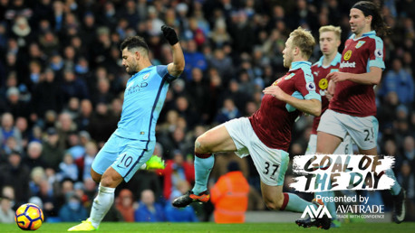 GOTD: Today's Goal of the Day is Aguero's near-pots effort against the Clarets in 2017