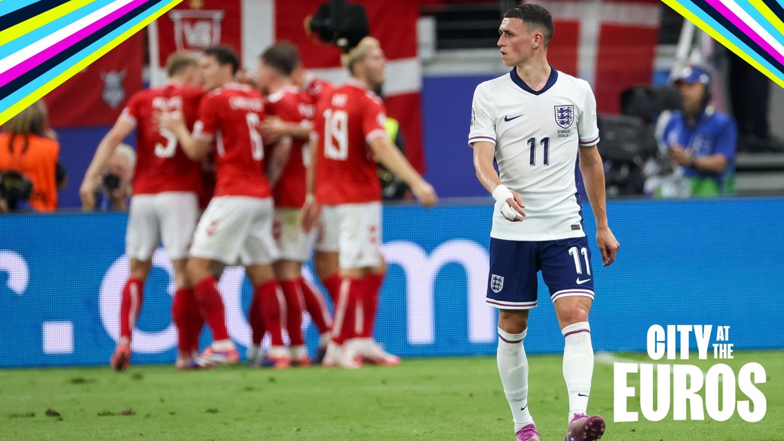 El trío del City participa en el empate inglés ante Dinamarca