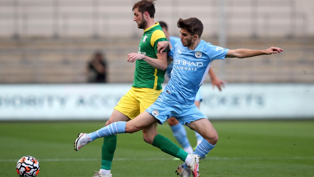 ACTION STATIONS: Iker Pozo takes the fight to Preston