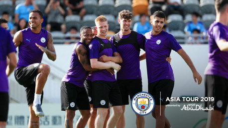 HIGH SPIRITS: Big smiles during training.