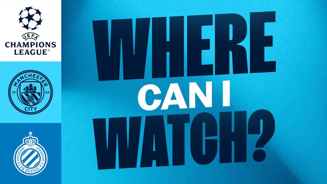 How can I watch City v Club Brugge on TV?