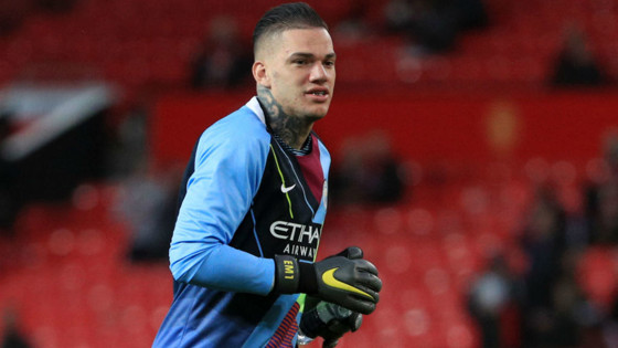 WARMING TO THE TASK: Ederson goes through his pre-match paces