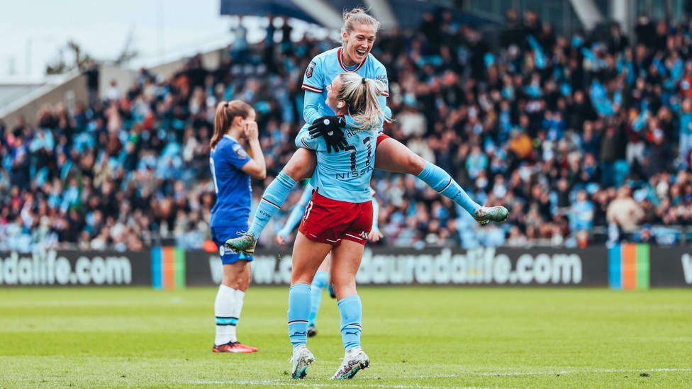 CHEEKY CHIP : Just a few weeks later and the Swede was on the scoresheet again in a 2-0 win over Chelsea