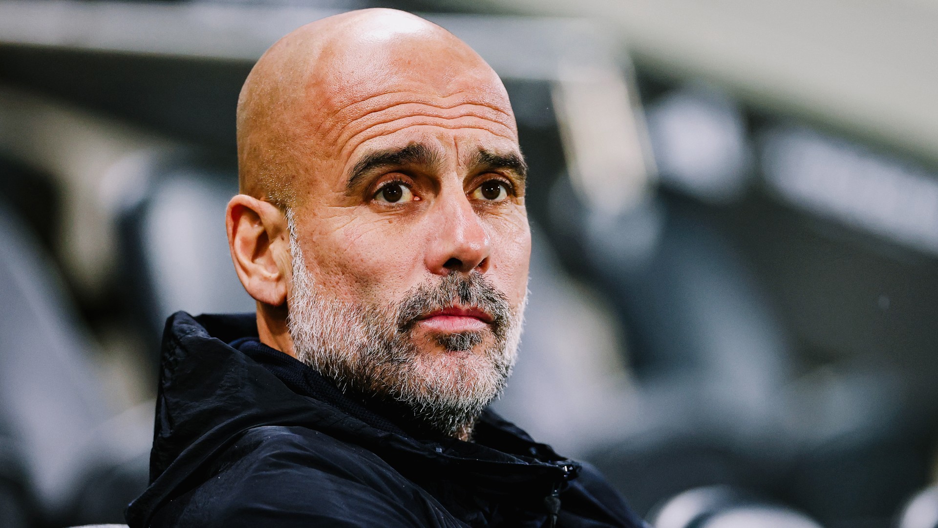 THE BOSS: Pep Guardiola looks on.