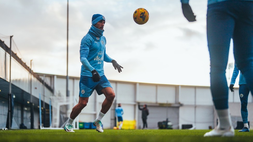 EYES ON THE PRIZE : Ruben Dias puts his touch to the test.
