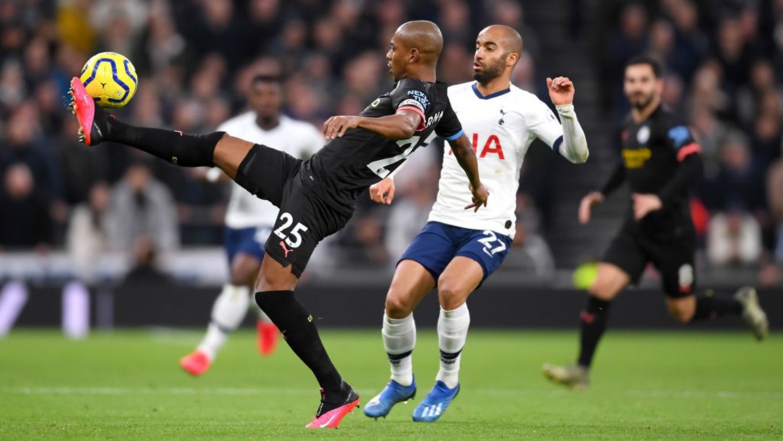 BRAZILIAN TOUCH: The skipper brings the ball down expertly under pressure.