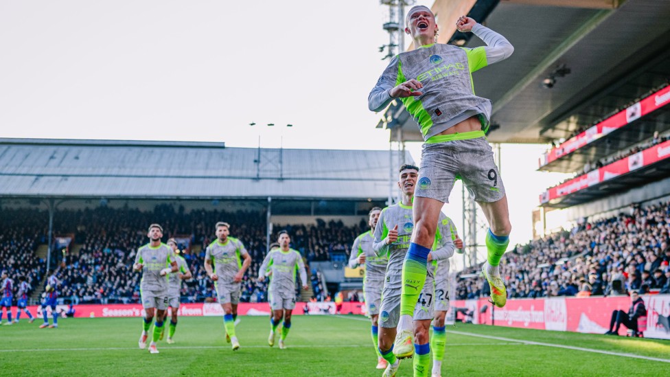 CLINICAL: Erling Haaland punches the air after sending us ahead