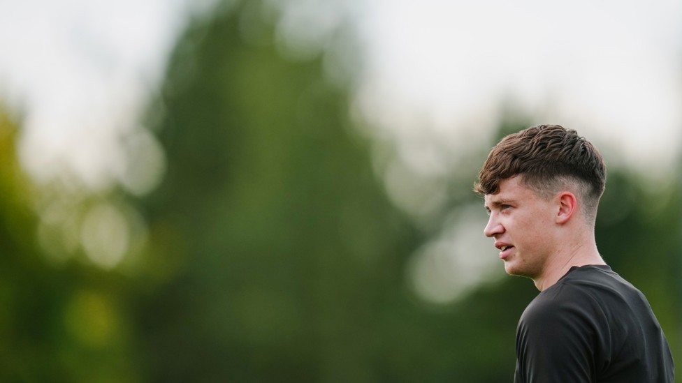 WATCHING ON : Kian Noble readies himself