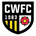 Shield logo with 'CWFC' and '1983' text. Left side has yellow and black stripes; right side features a red rose on white background.
