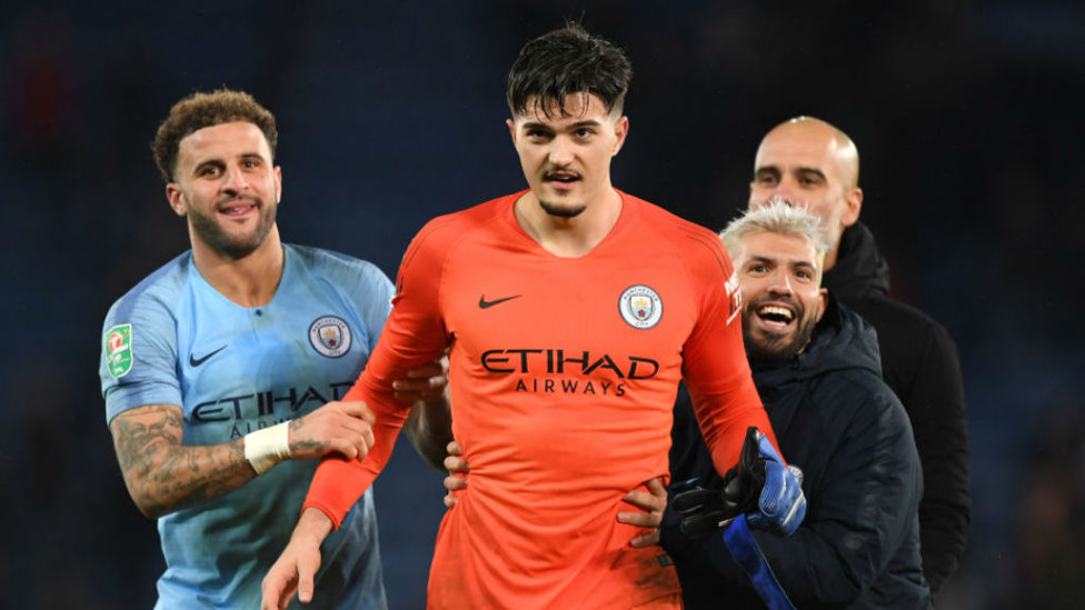 TAKE A BOW, SON : Aro reluctantly accepts the City fans' adulation at Leicester
