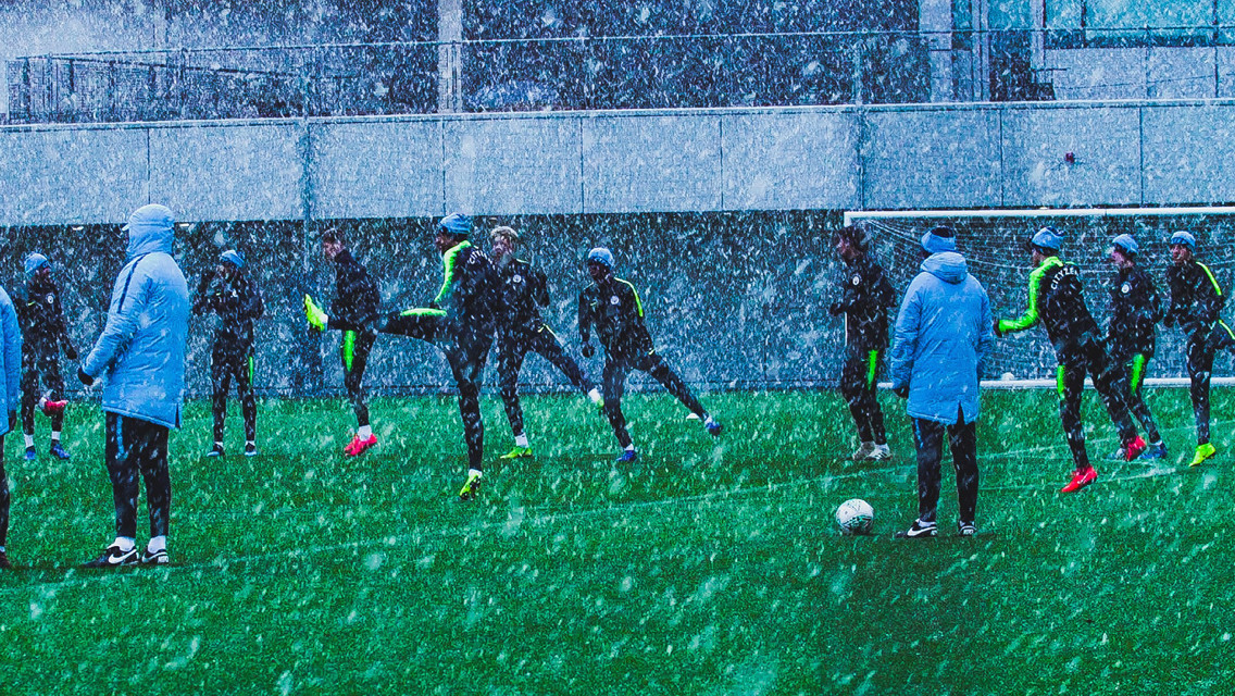 WINTER WONDERLAND: Tuesday training at the CFA