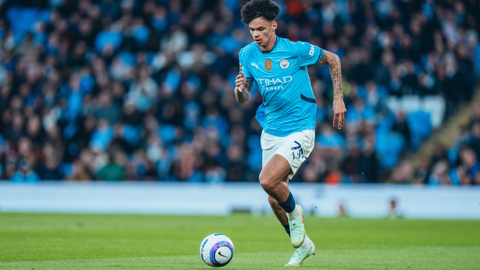 ON THE MARCH : O'Reilly gets forward following Rashford's leveller.
