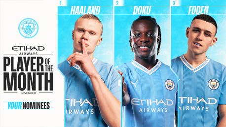 Etihad Player of the Month: November nominees